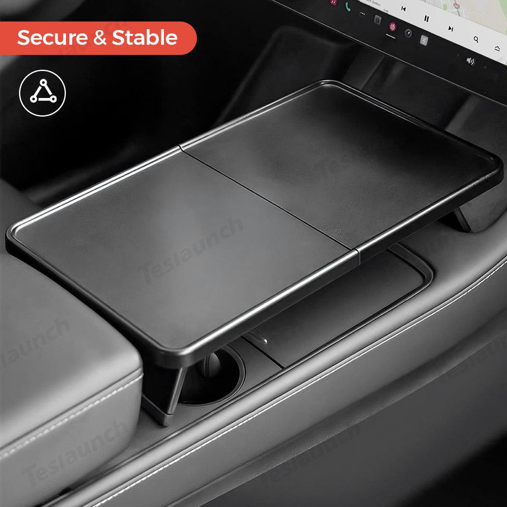 Multi-functional Foldable Desk – Center Console Mount for Tesla Model Y Juniper 2025+ - Evooor