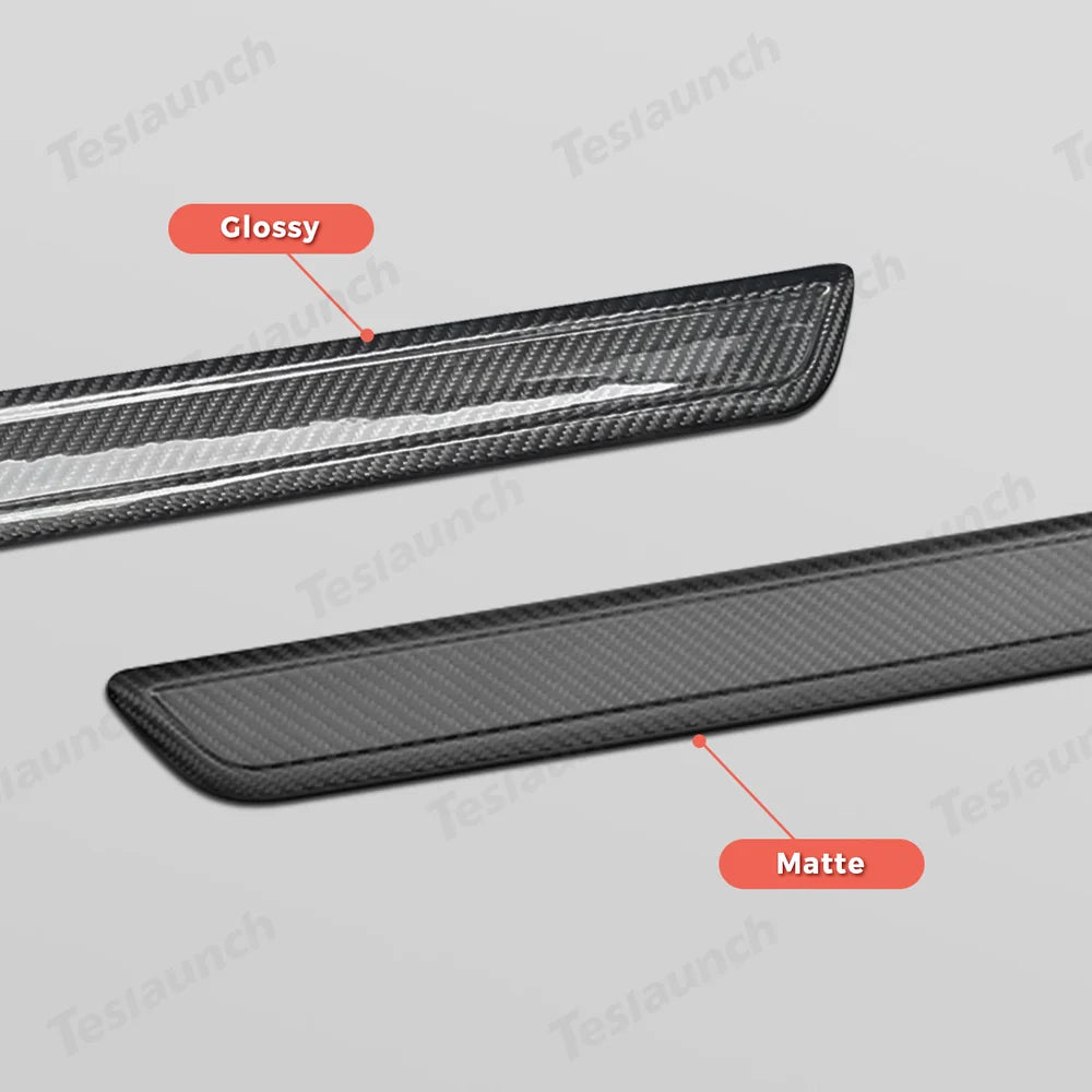 High-Quality Carbon Fiber Door Sill Guards Set for Tesla Model Y Juniper 2025+ (2 Pieces) - Evooor