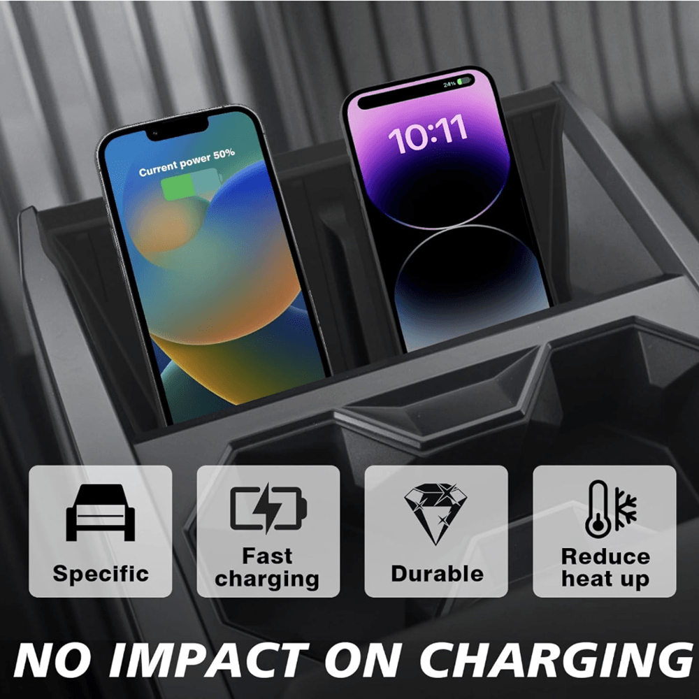 Central Console Wireless Charging Silicone Anti-Slip Pad for Cybertruck - Evooor