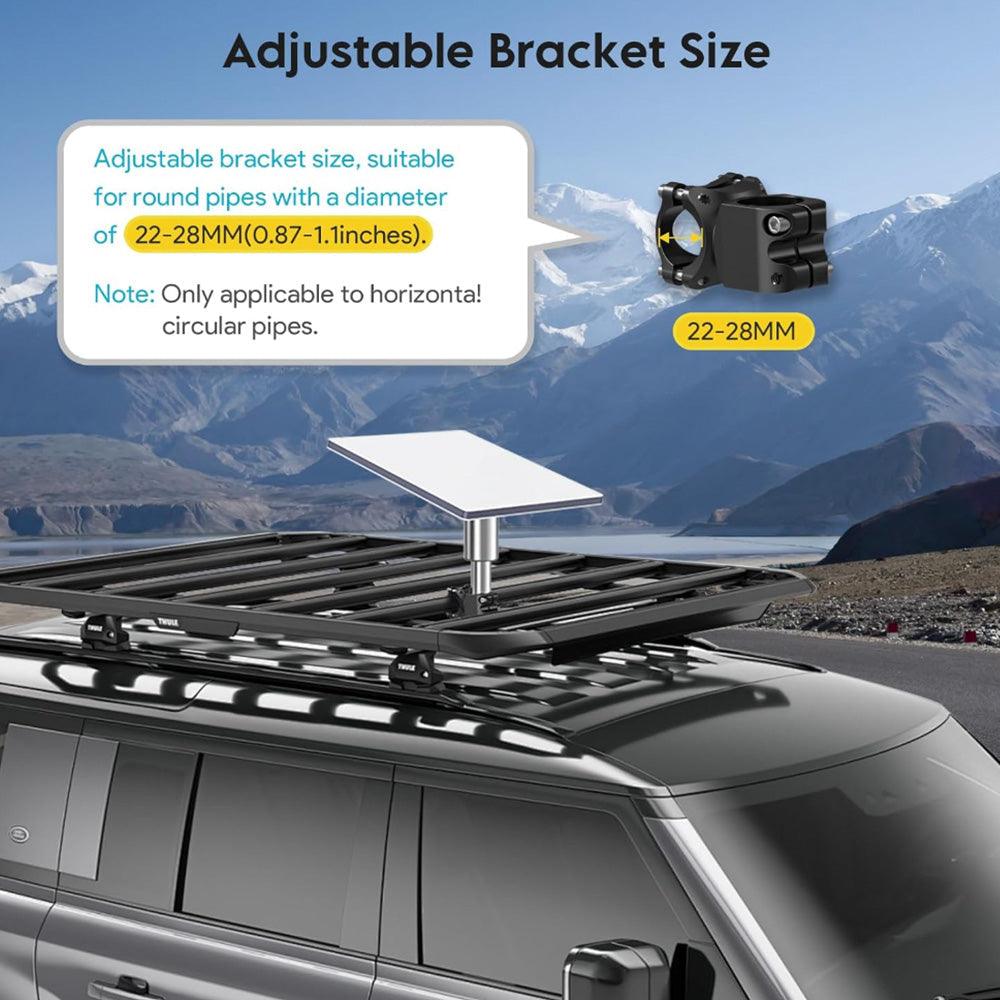 Universal Car Roof Rack Mount for Starlink Mini - Round Tube Design for Easy Installation on All Vehicles - Evooor