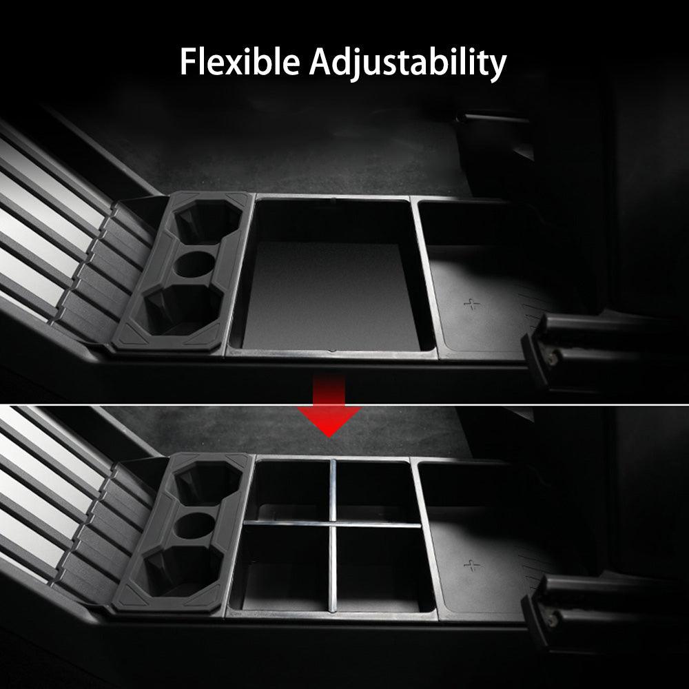 Split Lower Center Console Storage Tray Organizer with Cup Holder for Cybertruck - Evooor