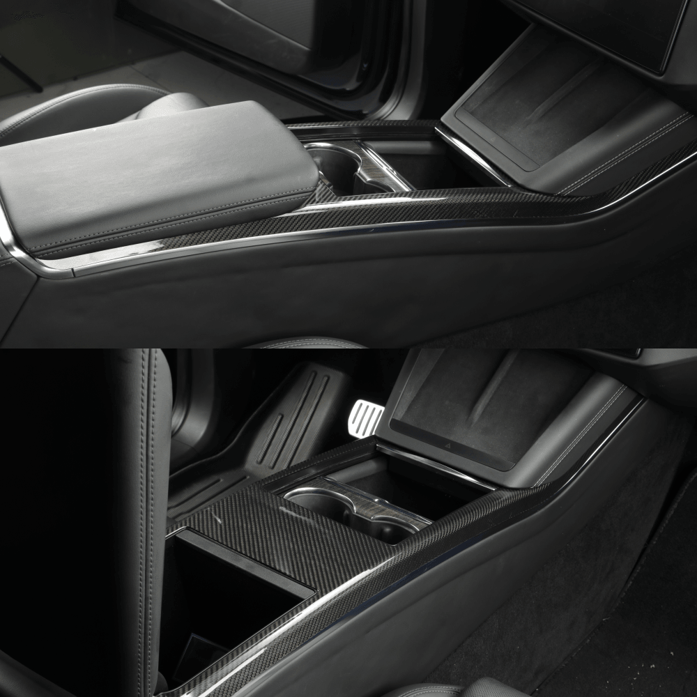 2022+ Tesla Model S/X Real Carbon Fiber Center Console Side Panel Upgrade - Evooor