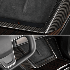 Luxus szénszálas vezeték nélküli töltőpad borítás Tesla modellhez S/X 2022+ - Elegáns stílusfrissítés