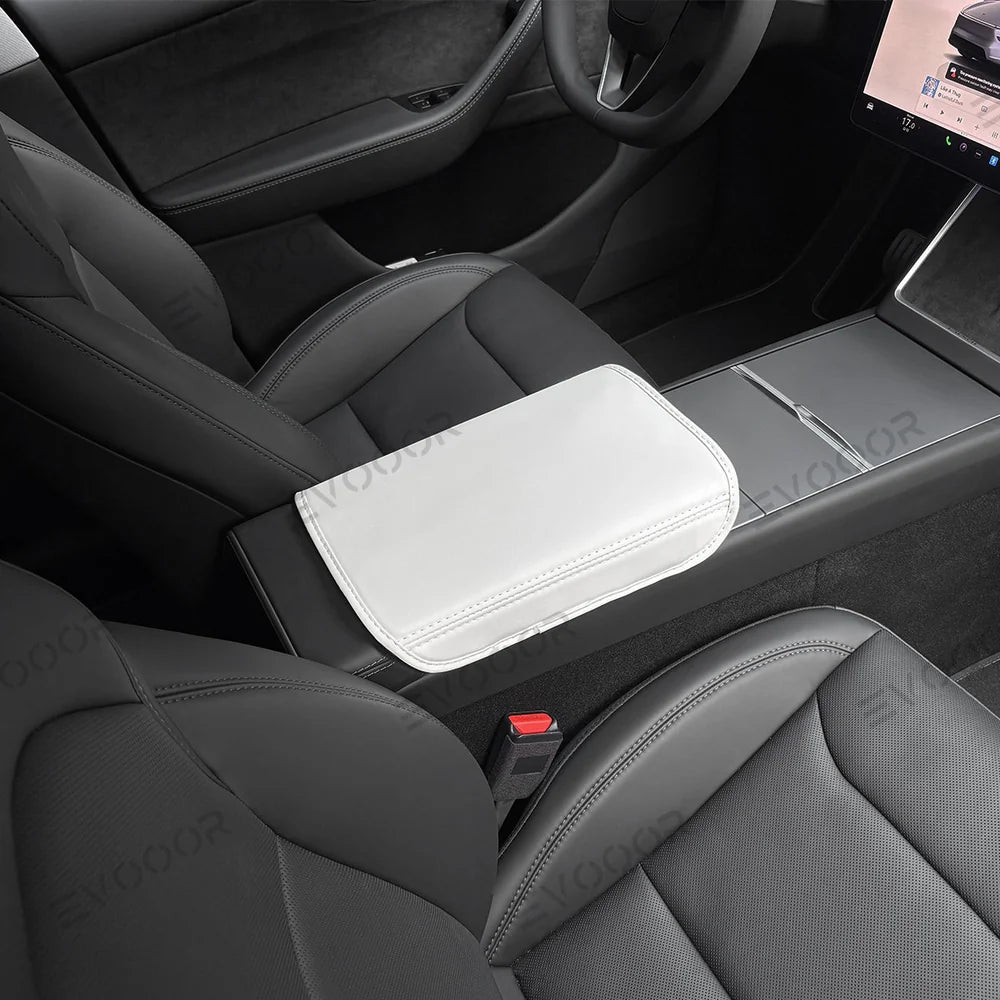Leather Center Console Armrest Cover for Tesla Model Y Juniper 2025+