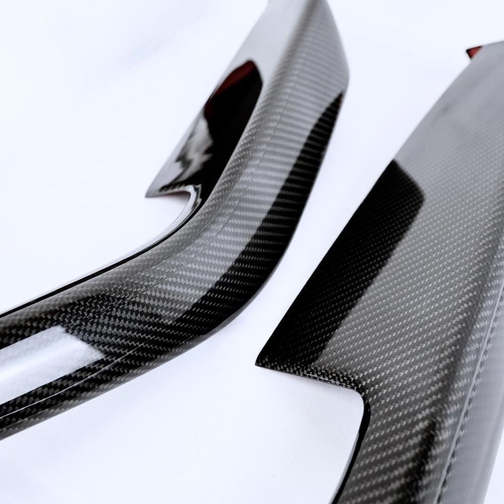 High-Quality Carbon Fiber Door Armrest Covers Set for Tesla Model 3 - Front and Rear Bundle (4 Pieces) - Evooor