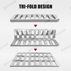 Full-Width Aluminum Tri-Fold Ramps with Load Straps for Tesla Cybertruck