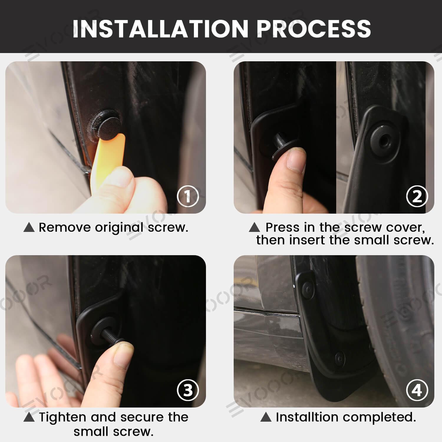 2024 Tesla Model 3 Highland Mud Flaps Splash Guards Front Rear Mudguard Kit, No Drill Fender(4 Pcs) - Evooor