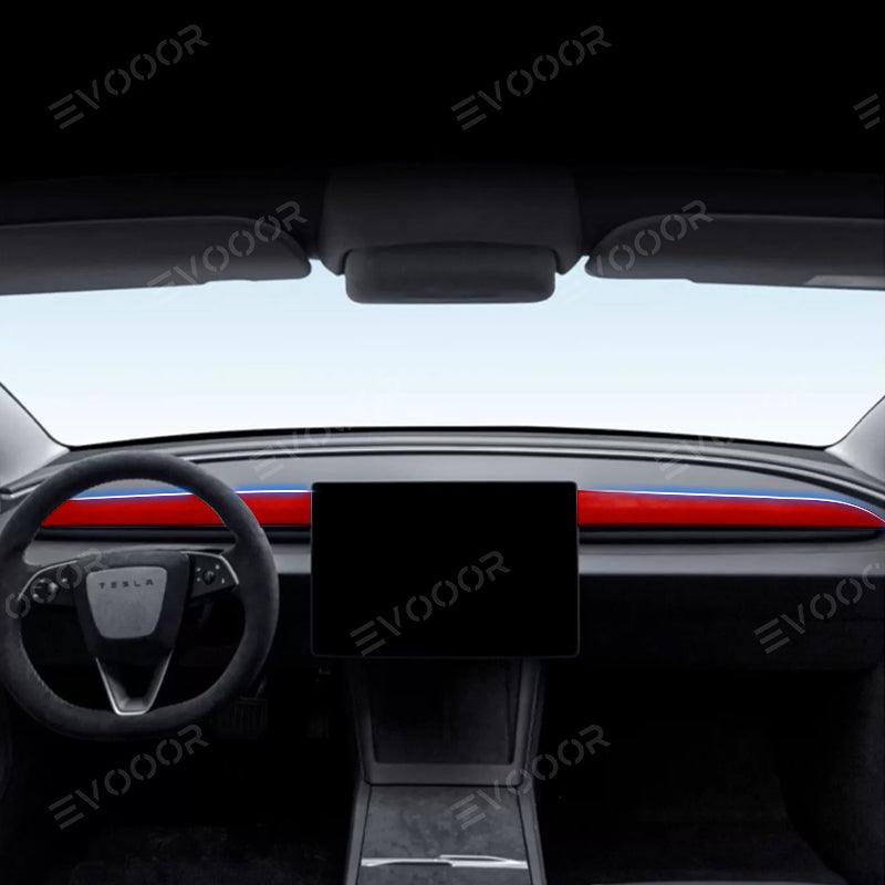 2024 Model 3 Highland Alcantara Dashboard Fabric Decorative Sticker Cover For Tesla - Evooor