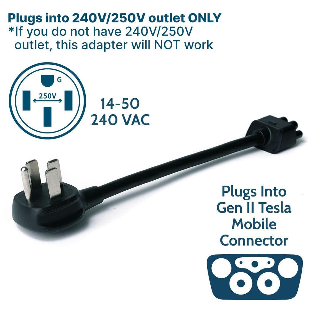 14-50 Adapter for Tesla Gen 2 Mobile Portable Charger - Evooor