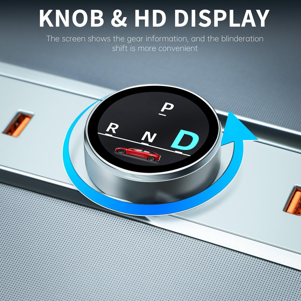 High-Performance Tesla Model 3 Gear Shift USB Hub with Rotating Design - Evooor