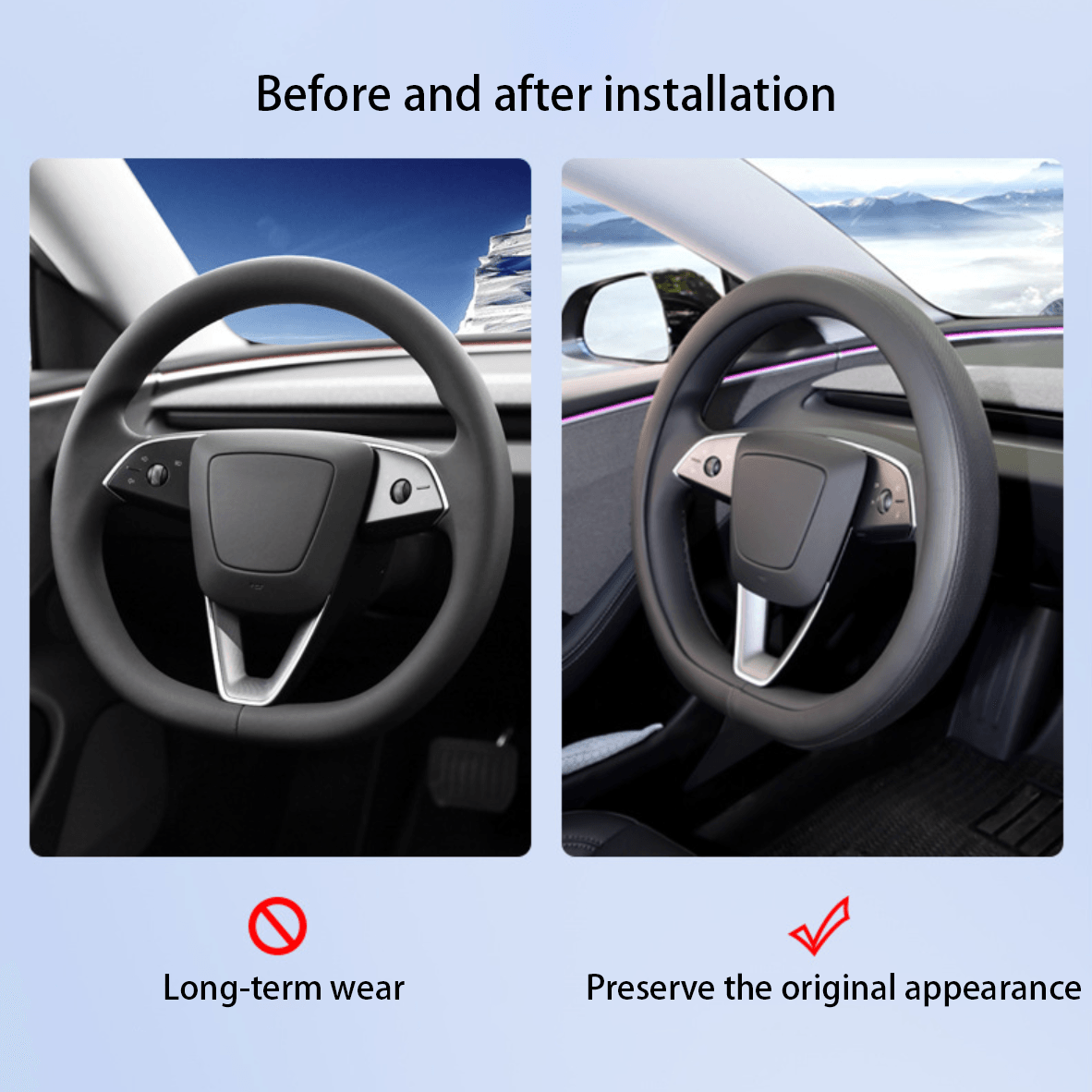Premium Ventilated Steering Wheel Cover for Tesla Model Y Juniper 2025+ - Evooor