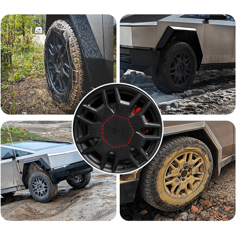 Center Hub Caps Lug Nut Heptagonal Covers for Tesla Cybertruck (4 Pcs) - Evooor