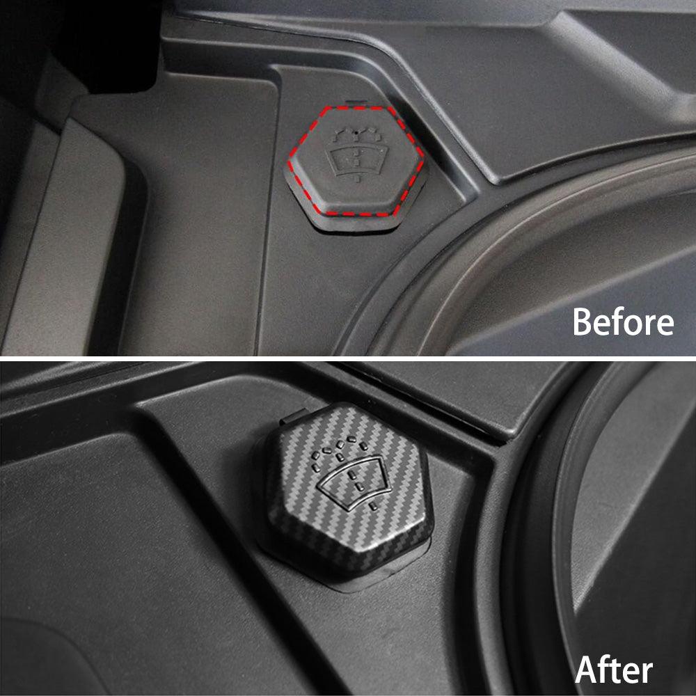 Windshield Washer Fluid Filler Cap Cover (Carbon Fiber Pattern ABS) for Tesla Cybertruck - Evooor