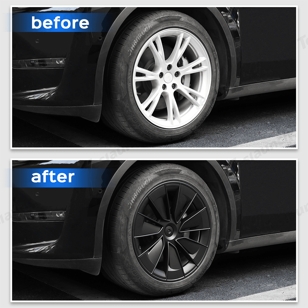 Model Y 19" Gemini Wheel Hubcaps (Set of 4) for Tesla Model Y - Inspired by Model 3 Highland Performance 20'' Forged Wheels - Evooor