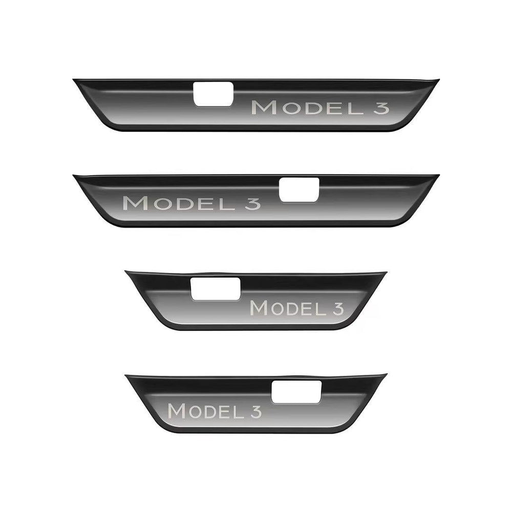 High-Quality Anti-Scratch Door Sill Guards Set for Tesla Model 3 - 2024+ (Front and Rear) - Evooor