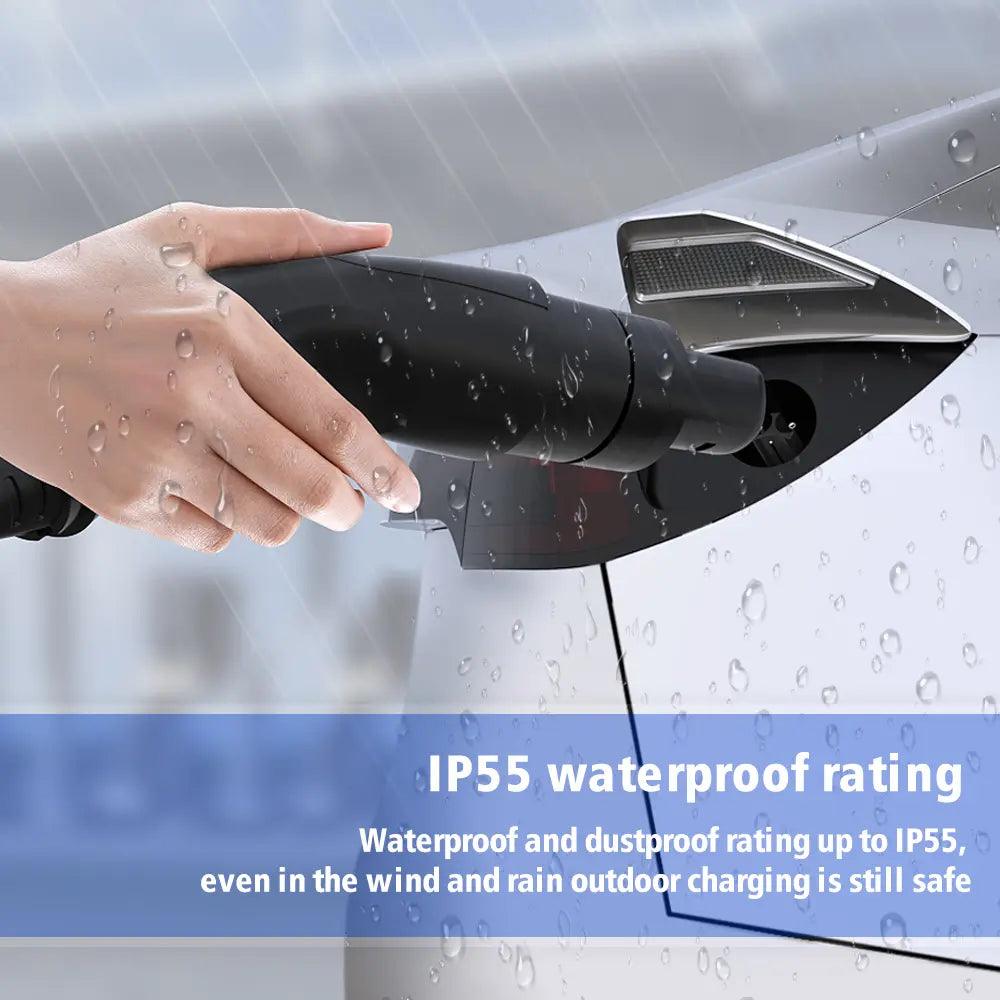 Tesla/NACS Type 2 to AC Electric Vehicle (EV) Charging Adapter - Compatible with Tesla and NACS Charging Stations - Evooor