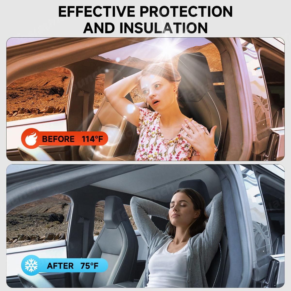 Split Nano Ice Crystal Glass Roof Sunshade for Cybertruck (2 PCS) - Evooor