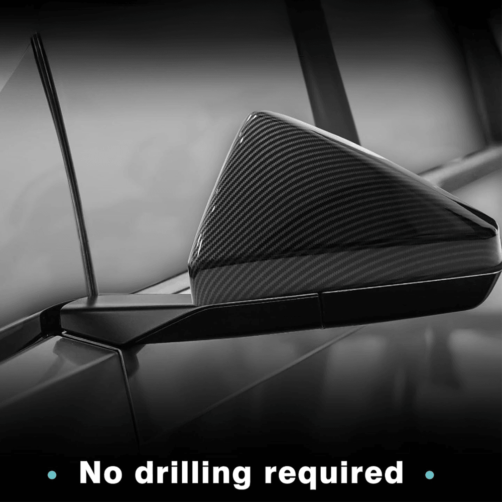 Rear View Mirror Covers (Carbon Fiber Pattern ABS) (1 Pair) for Cybertruck - Evooor