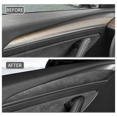 Model 3/Y Alcantara Interior Front Door Trim Panel Caps for Tesla Model 3 (2021-2023) and Model Y 2023