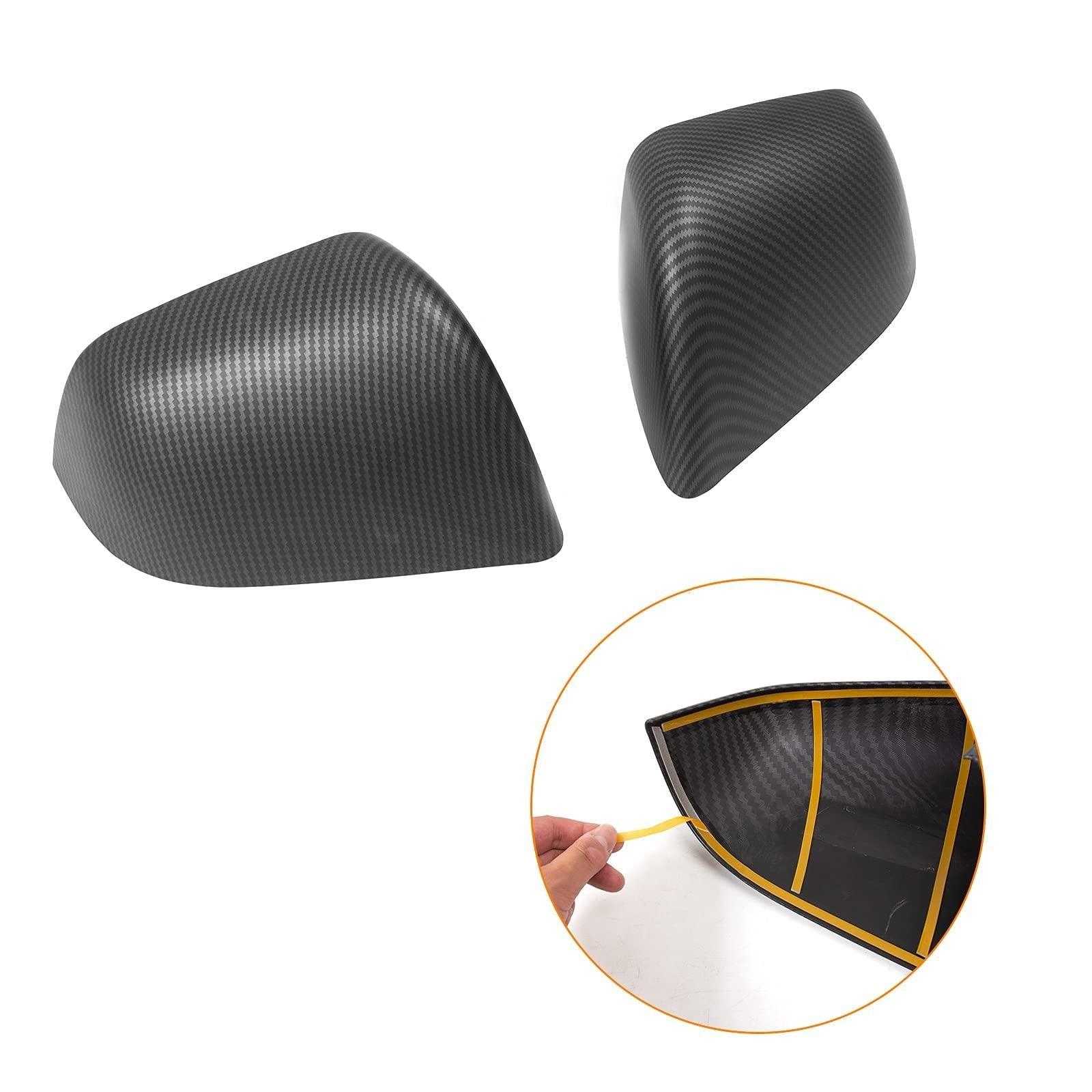Tesla Model Y Side Door Mirror Cover (Carbon Fiber Pattern ABS) (1 pair) (2020-2023) - Evooor