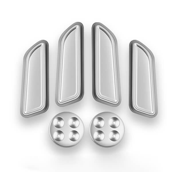 Tesla Model 3 & Y Seat Switch Caps Silver/Carbon Fiber (2017-2023) - Evooor