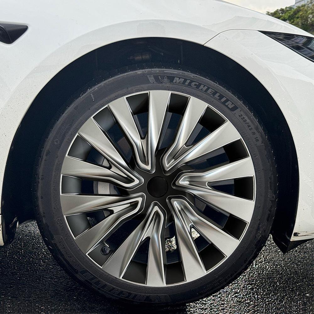 Nova Style Wheel Hubcaps (Set of 4) for Tesla 2024+ Model 3 Highland 18'' Photon Wheels (Inspired by 19'' Nova Wheels) - Evooor