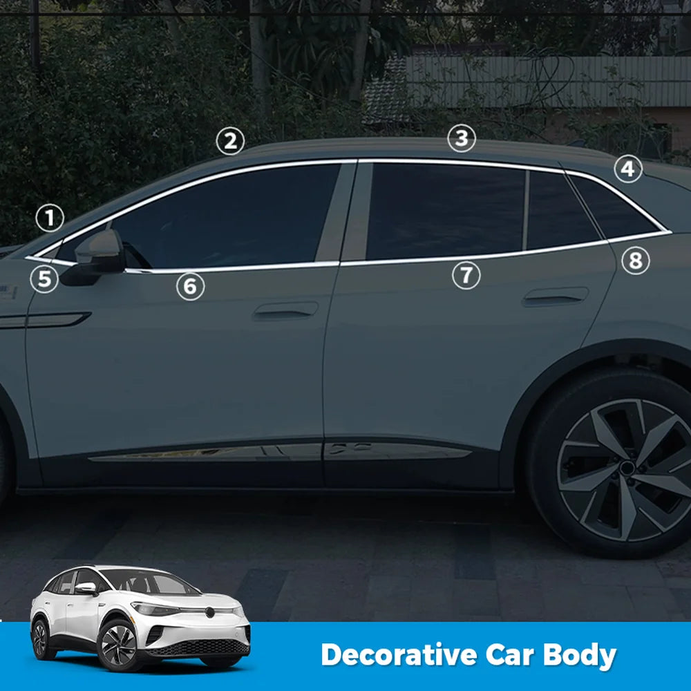 Stainless Steel Body Side/Window Trim Molding For VW ID.4 2021-2025 - Evooor