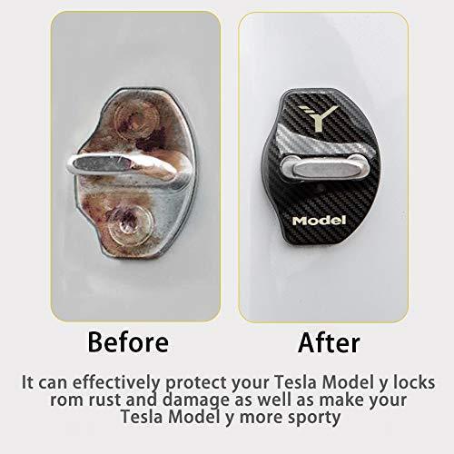 Tesla Model 3/Y Door Latch Lock Covers CF Coated (Set Of 4) - Evooor