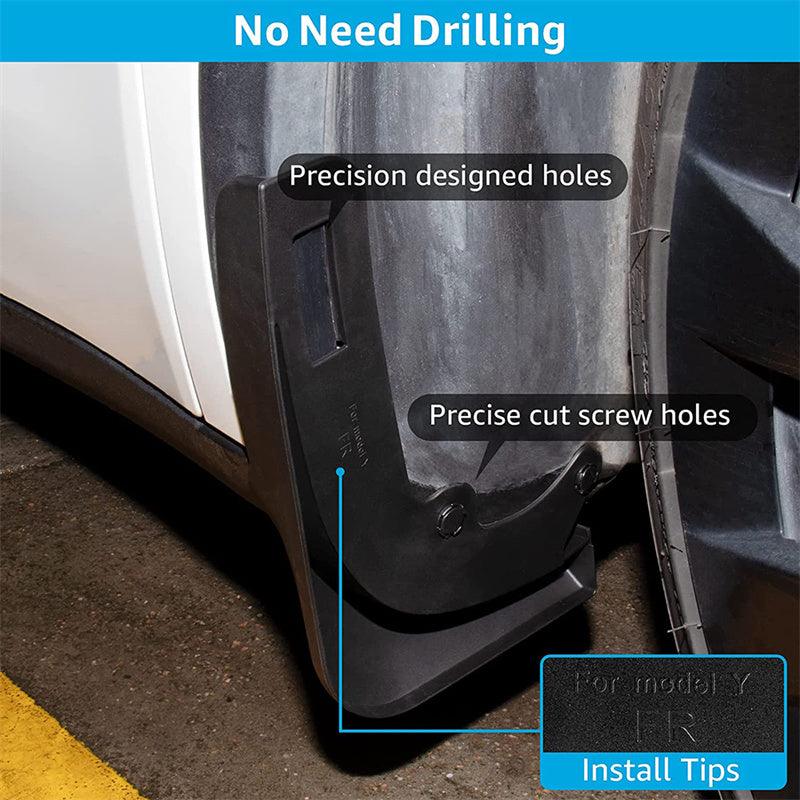 Model Y Mudflaps Splash Guards MudGuards Mud Flaps Fender Car Protect 4 PCS for Tesla (2020-2023) - Evooor