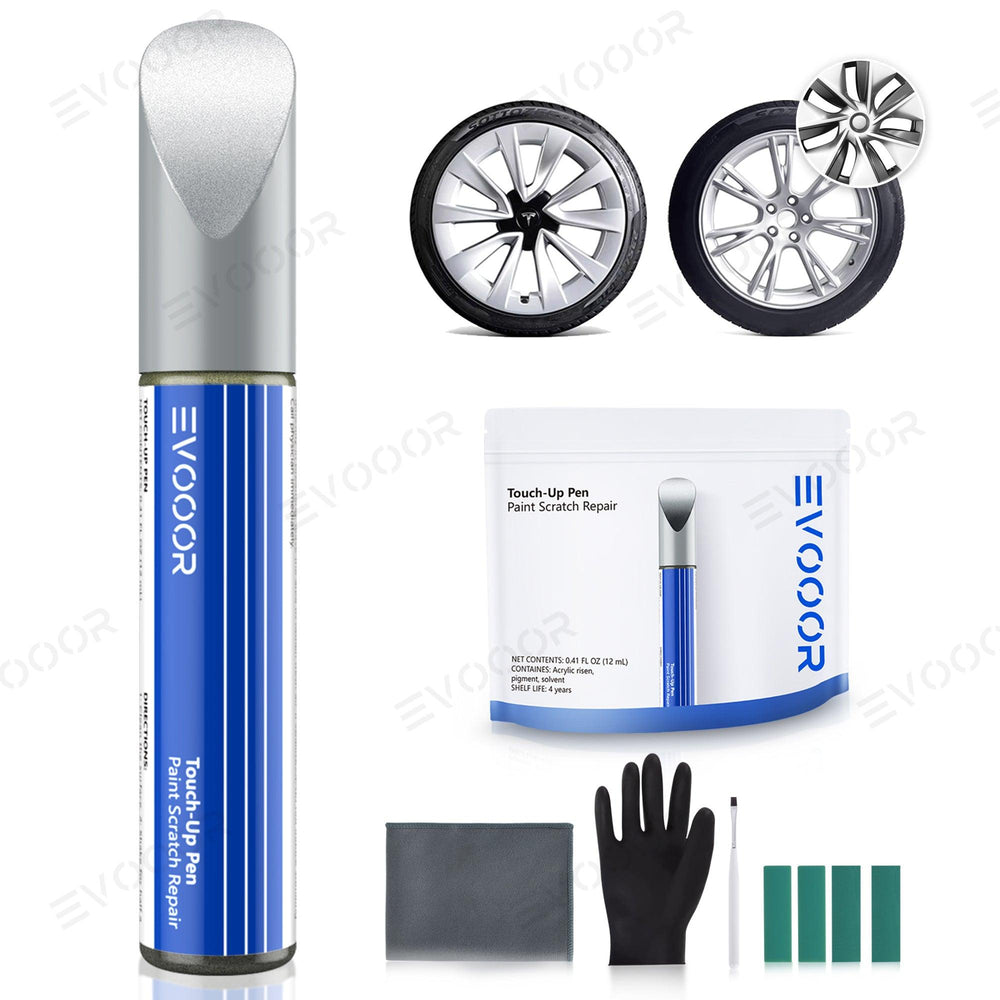 Model 3/Y/S/X Wheel Rims Touch Up Paint Kit for Tesla - DIY Curb Rash Repair with Color-matched Touch Up Paint - Evooor
