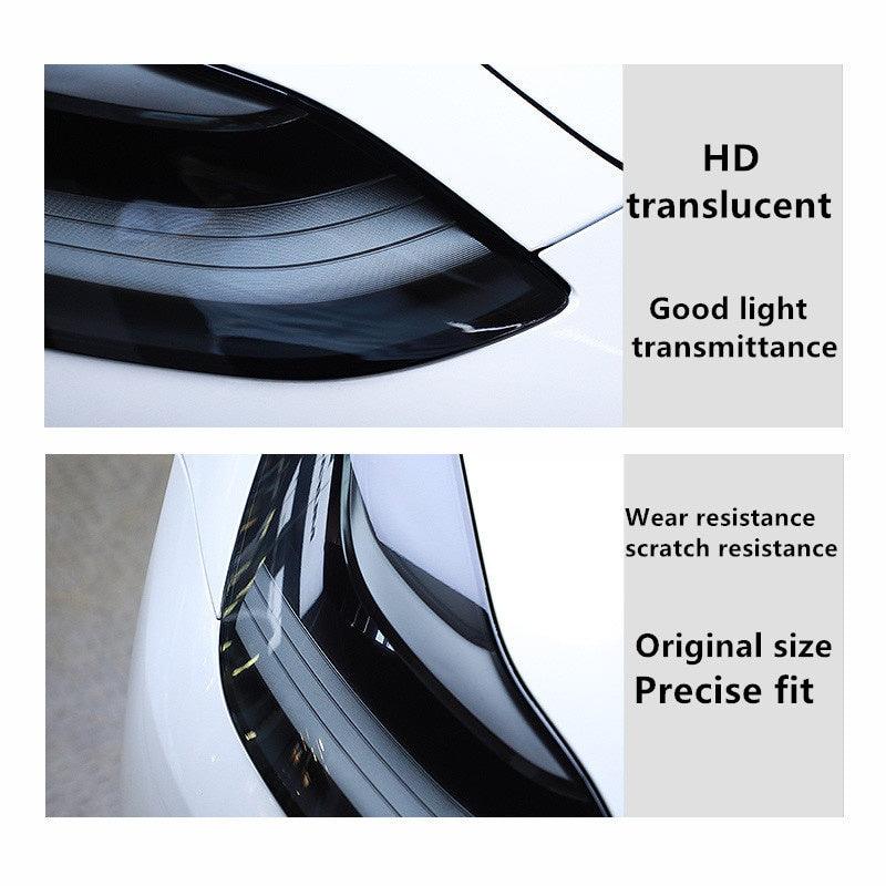 Model 3/Y Headlamps Protector Film-TPU Smoked Black Headlights Accessories 1 Pair For Tesla (2017-2023) - Evooor