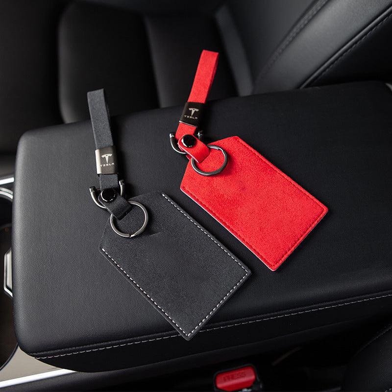 Model 3/Y Premium Leather Key Card Holder For Tesla (2017-2024) - Evooor