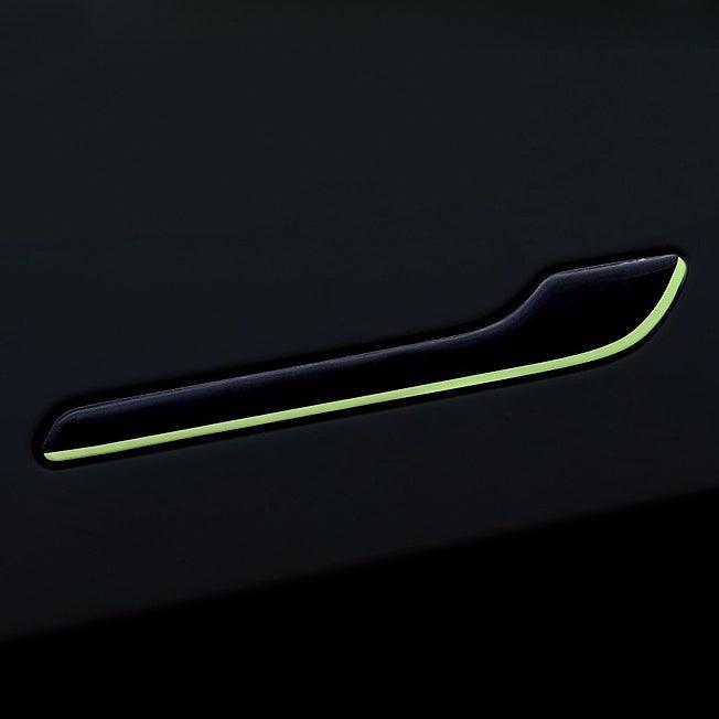 Tesla ModelY/3 Protecteur de poignée de porte lumineuse Kit d'accessoires autocollant anti-rayures (2017-2023)