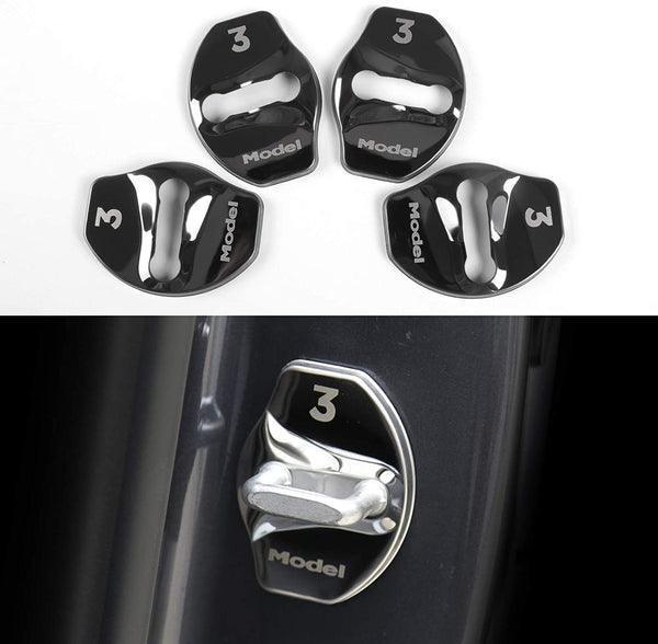 Tesla Model 3/Y Door Latch Lock Covers CF Coated (Set Of 4) - Evooor