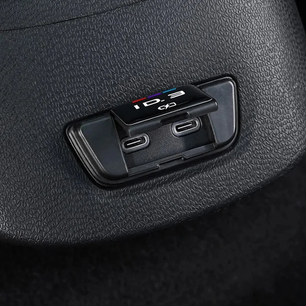Alloy Rear Seat Charging Port USB Hole Anti-Clogging Protective Cover For VW ID.3 2021-2022 - Evooor