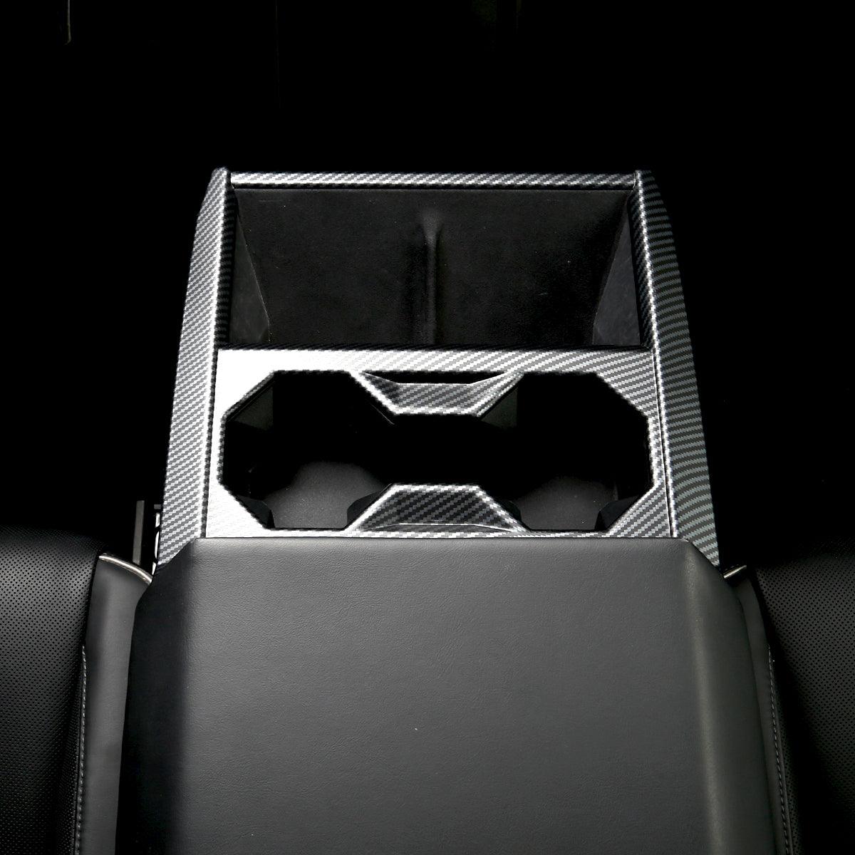 Carbon Fiber Style Center Console Cup Holder Panel Trim Cover for Tesla Cybertruck - Evooor