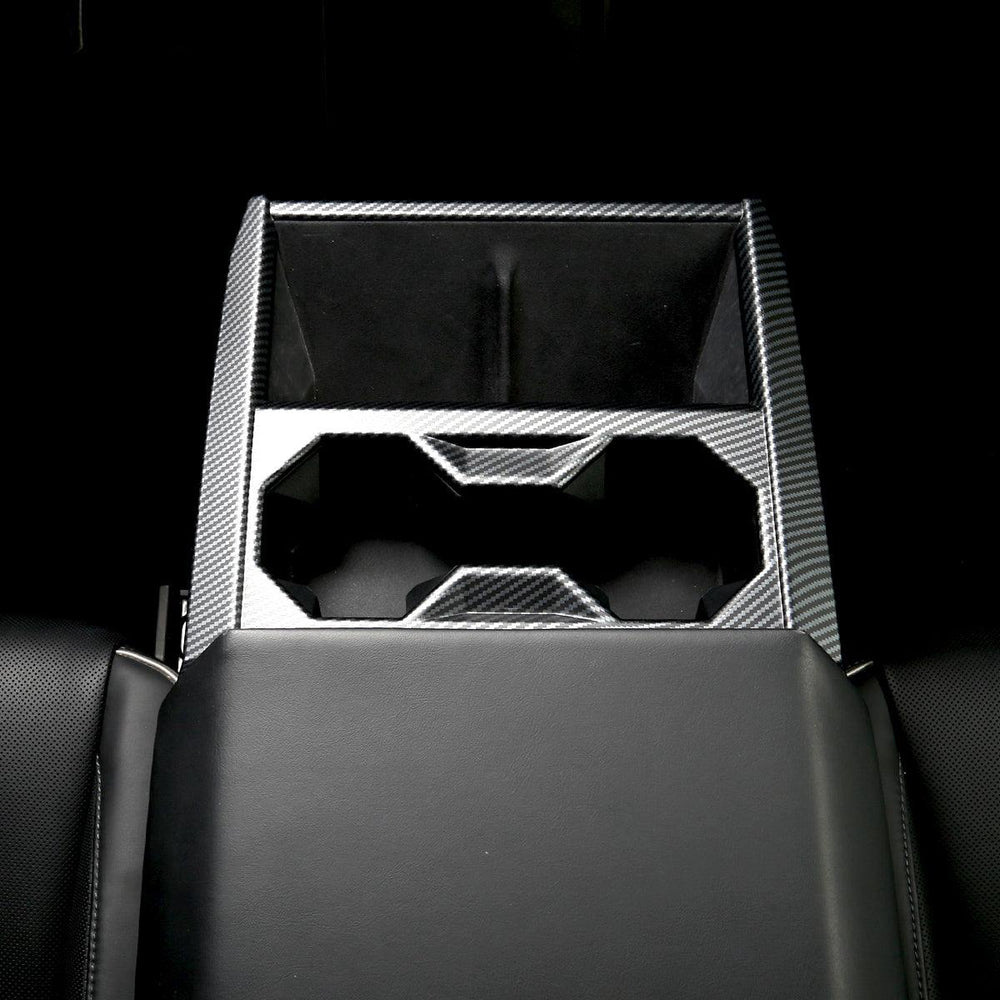 Carbon Fiber Style Center Console Cup Holder Panel Trim Cover for Tesla Cybertruck - Evooor