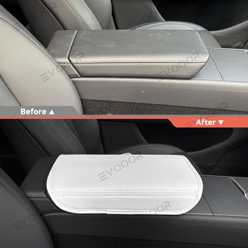 Leather Center Console Armrest Cover for Tesla Model Y Juniper 2025+