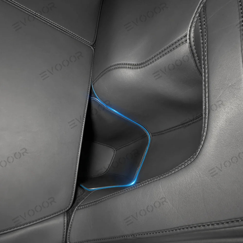 Protections latérales de coffre arrière en cuir Napa–Ensemble de 2 pièces pour une protection longue durée Tesla Model Y Juniper 2025+