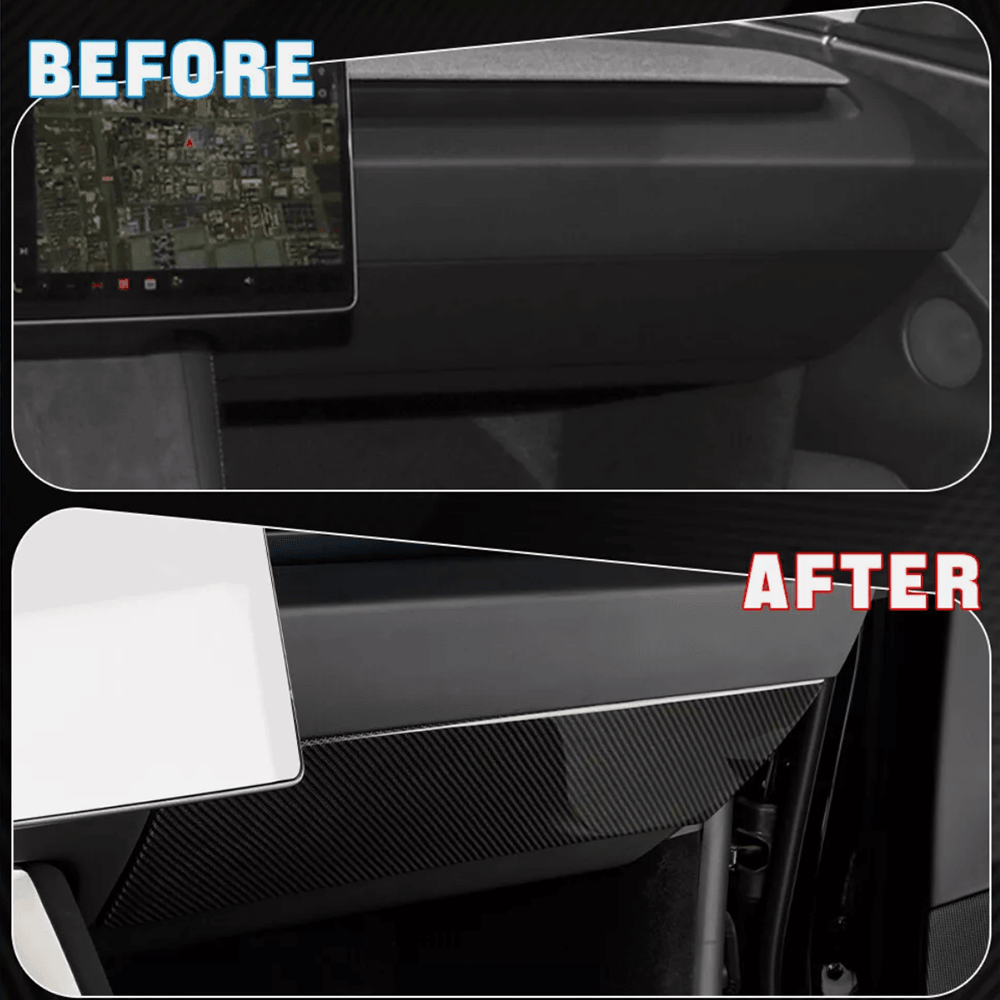 Carbon Fiber Glove Box Panel Cover for Tesla Model 3 - Upgrade Your Interior with Style - Evooor