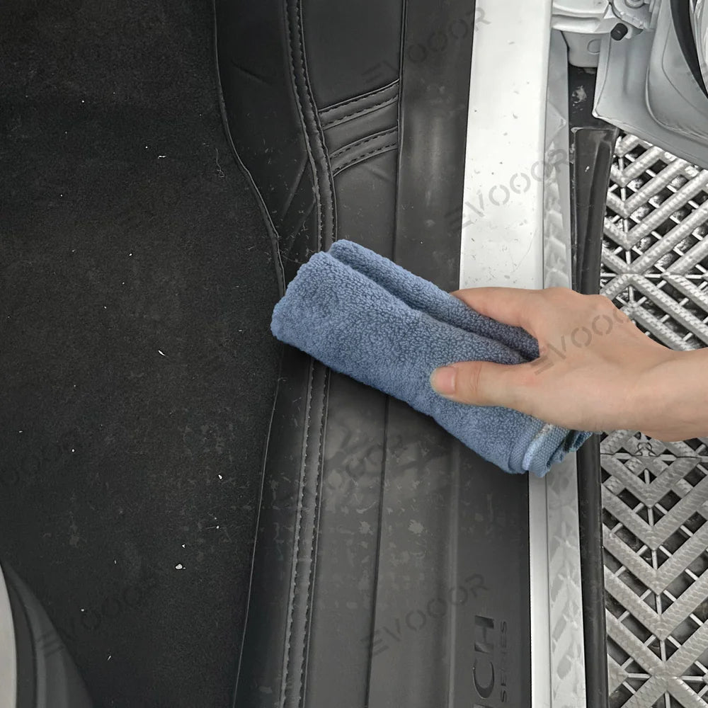 Napa Leather Door Sill Protectors 4-Piece Set – Full Coverage for Tesla Model Y Juniper 2025+