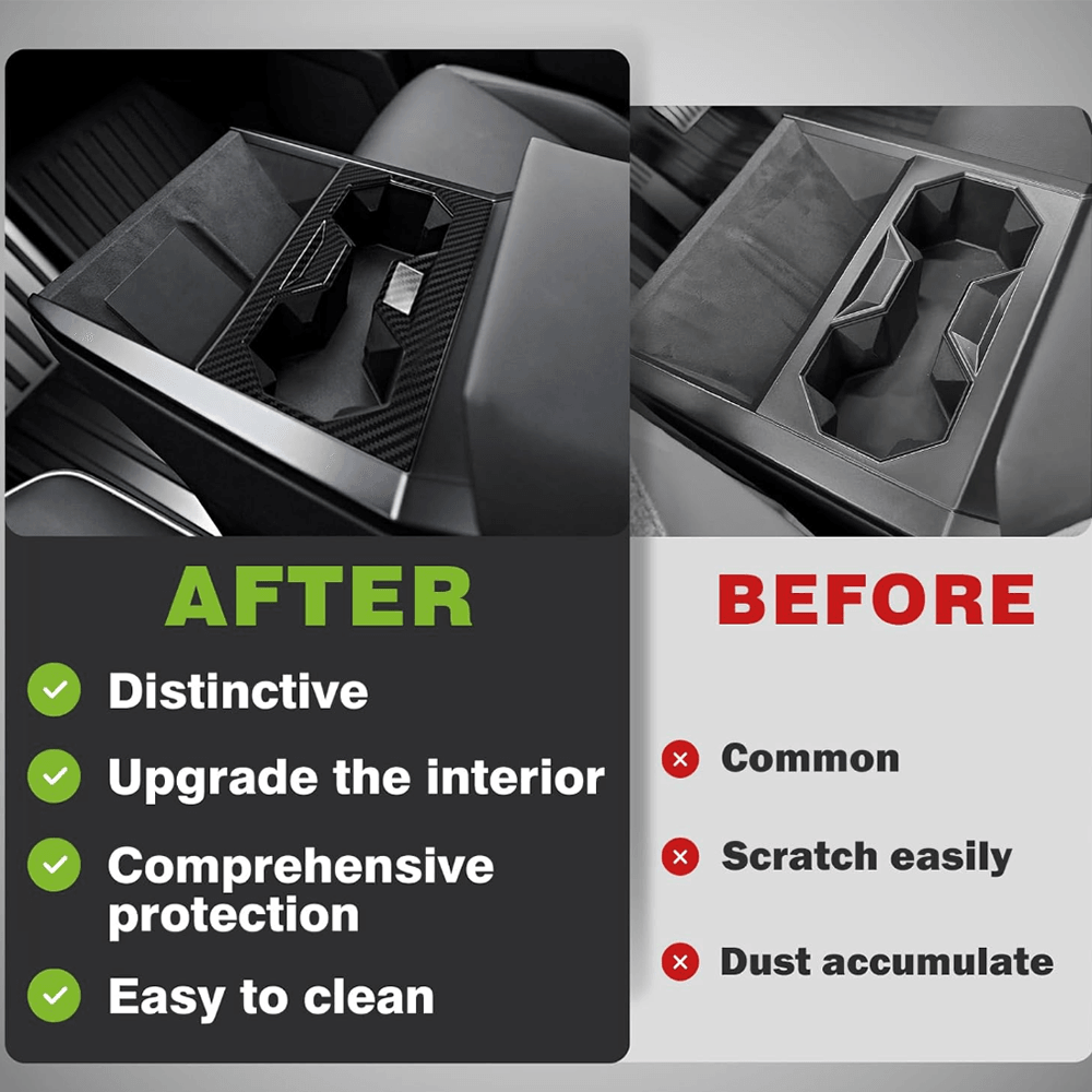 Center Console Cup Holder Frame Trim Cover for Cybertruck - Evooor