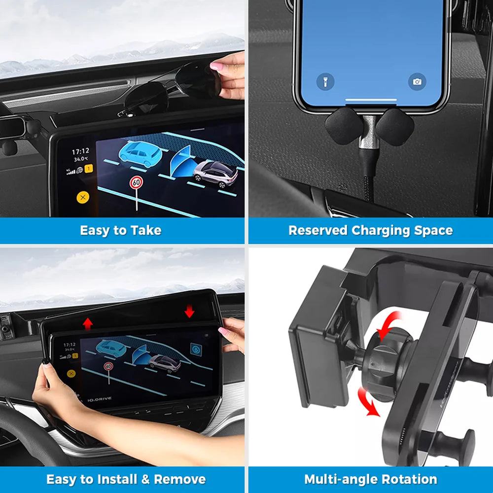 ABS Dashboard Phone Holder With Storage Box For VW ID.4 2021-2025(2PCS) - Evooor