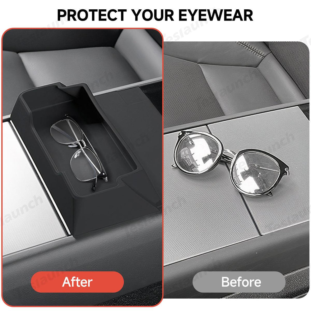 Multi-Functional Silicone Center Console Glasses Tray for Tesla Model Y Juniper 2025+ - Evooor