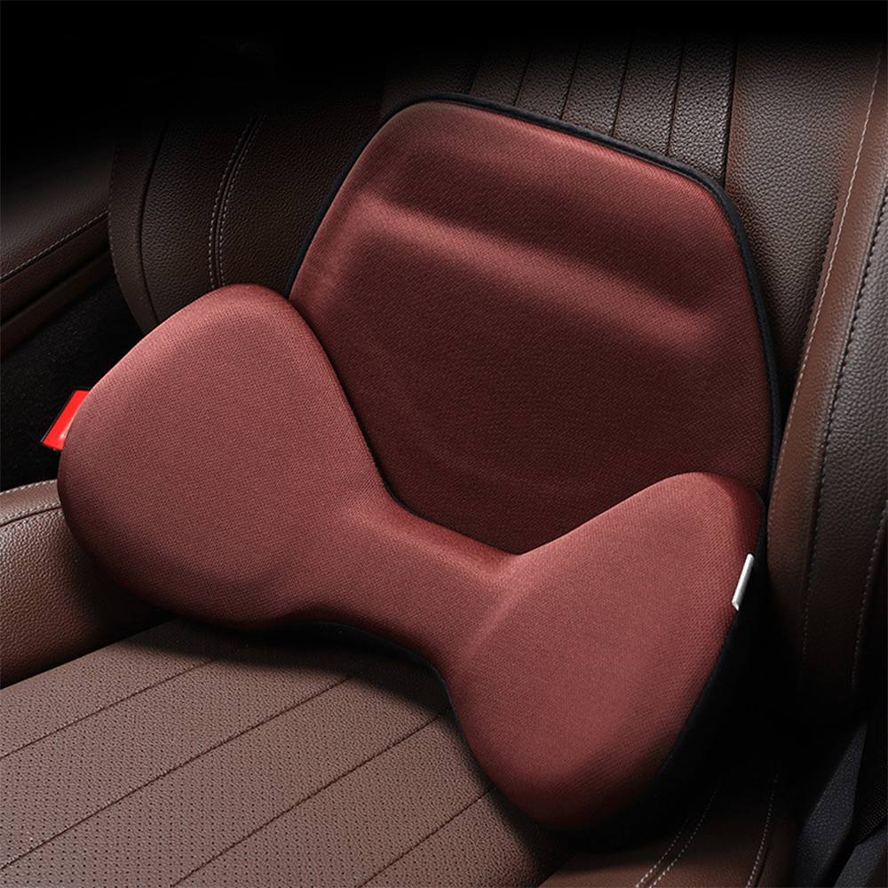 Breathable Lumbar Support Pillow with Ergonomic Ice Silk Cover - Universal Fit for Cars and Vehicles - Evooor