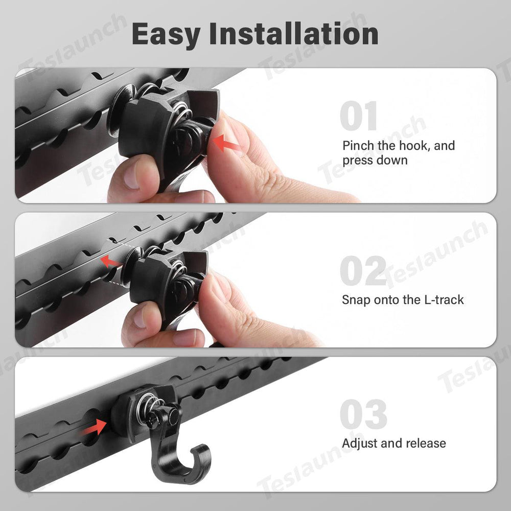 Adjustable L-Track Single Stud Gear Hook for Cybertruck - Evooor