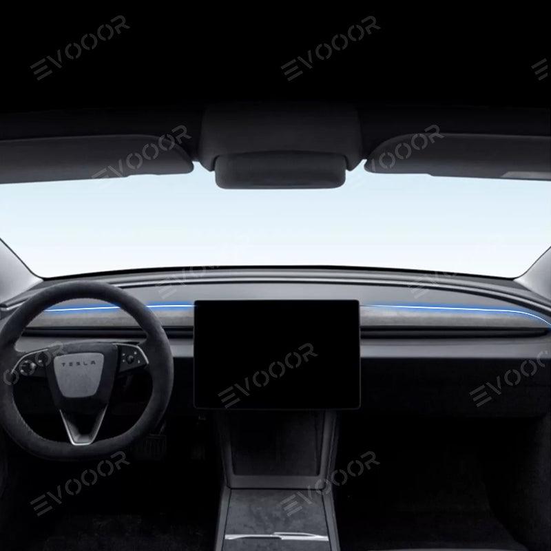 2024 Model 3 Highland Alcantara Dashboard Fabric Decorative Sticker Cover For Tesla - Evooor