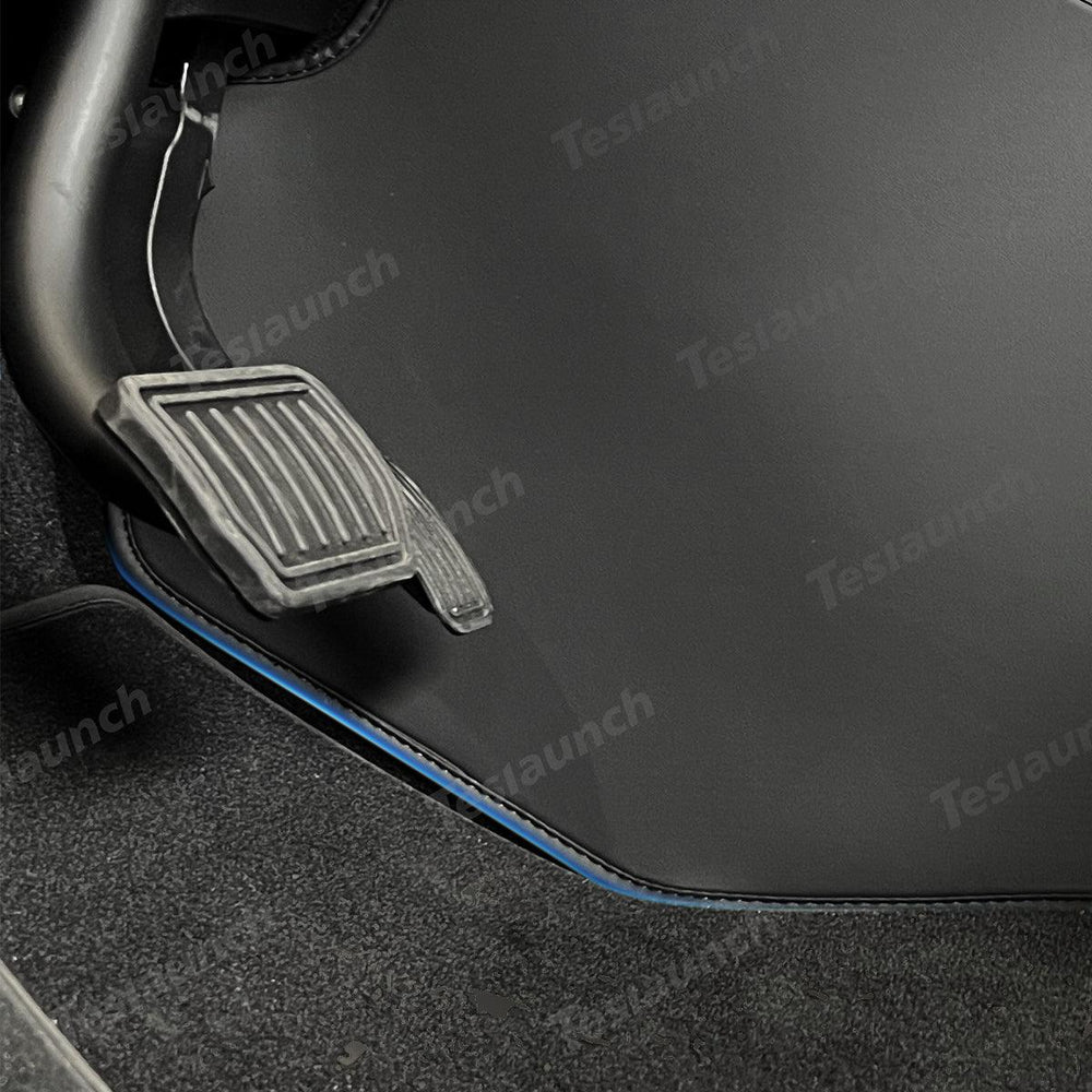 Extended-Length Center Console Side Kick Protection Pads -2-Piece Napa Leather Set for Tesla Model Y Juniper 2025+ - Evooor