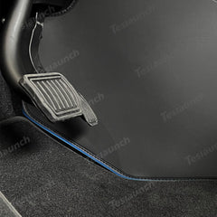 Extended-Length Center Console Side Kick Protection Pads -2-Piece Napa Leather Set for Tesla Model Y Juniper 2025+ - Evooor