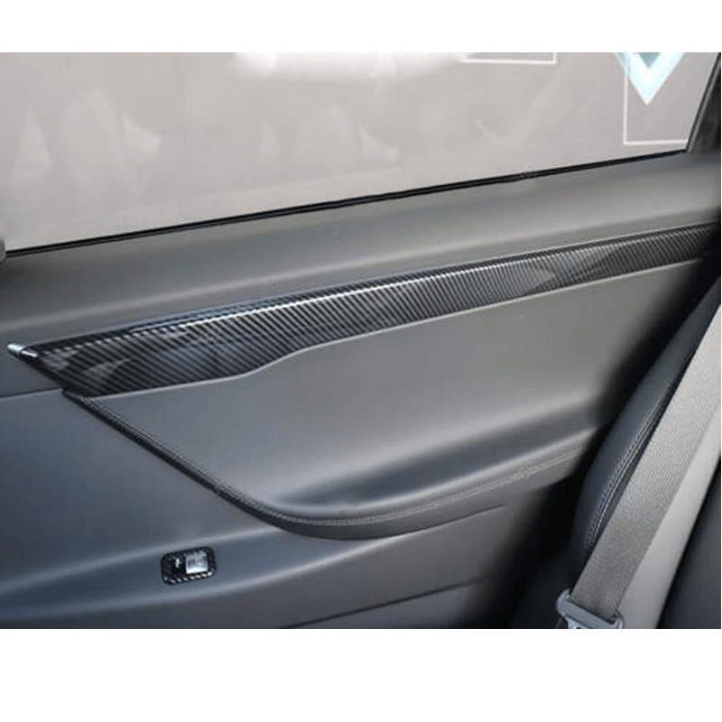 High-Quality Carbon Fiber Interior Door Panel Accents Set for Tesla Model X - Enhance Your Car's Look! - Evooor